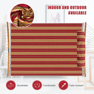 Fade-resistant polyester material ensures durability and comfort<br>Lying on the detachable pillow with a soft touch<br>More comfortable lying experience thanks to the spreader bars with curved design<br>Connectors of spreader bars avoid rusting<br>Stylis