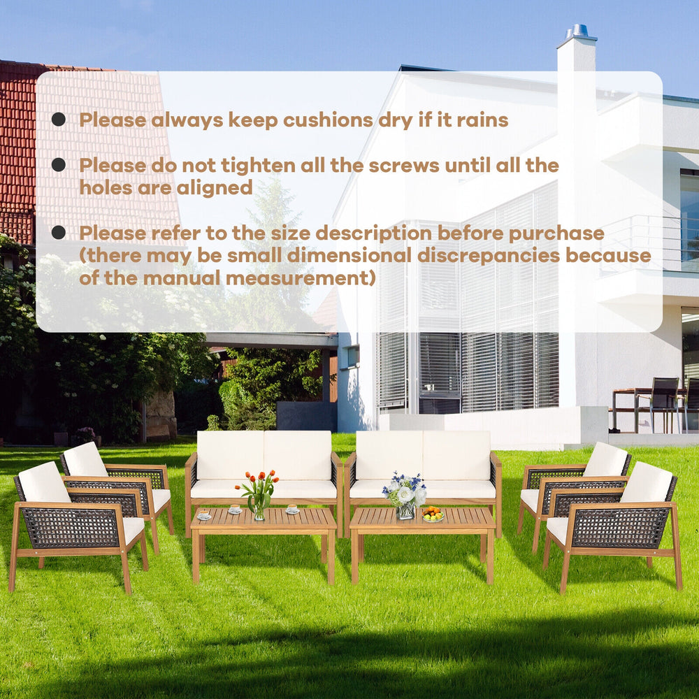 Come with 2 packages  may arrive separately <br>High quality acacia wood for steady performance and rustic touch <br>Withstand weather variations thanks to its all-weather mix of brown PE rattan <br>Bring a soft sitting experience with breathable and thic