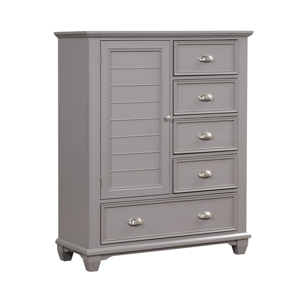 The Jamestown Door Chest in Gray is a versatile and stylish storage solution designed to enhance both the functionality and aesthetics of your bedroom. Expertly crafted from solid Acacia, premium manufactured woods, and authentic Oak veneers, this chest i