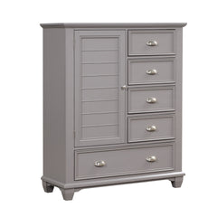 The Jamestown Door Chest in Gray is a versatile and stylish storage solution designed to enhance both the functionality and aesthetics of your bedroom. Expertly crafted from solid Acacia, premium manufactured woods, and authentic Oak veneers, this chest i