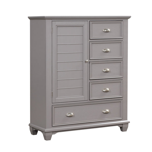 The Jamestown Door Chest in Gray is a versatile and stylish storage solution designed to enhance both the functionality and aesthetics of your bedroom. Expertly crafted from solid Acacia, premium manufactured woods, and authentic Oak veneers, this chest i