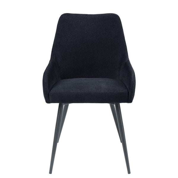 Round Dining TableFixed Table TopCone Style BaseUpholstered ChairLow Armrest