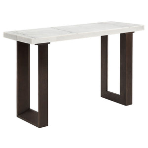 Edwyn - Sofa Table With Marble Top - White