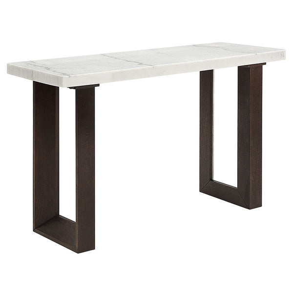 Edwyn - Sofa Table With Marble Top - White