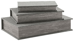 This set of three keepsake boxes makes storage so quietly understated. The gray cover is complemented inside with a black velvet lining. The perfect place for your dearest keepsakes, this set adds a touch of casual elegance to your decor.<br><br><b>Additi