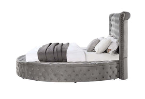 Gaiva - Queen Bed - Gray Velvet