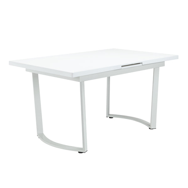 Modern and sophisticated, the Palton dining table offers an extension leaf that will add much-needed tabletop space for guests and additional workspace. The white high gloss finish