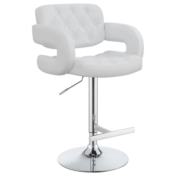 Brandi - Adjustable Bar Stool - Chrome And White