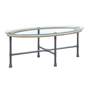  Dark - 47-"<br/><br/><b>Product Features</b><ul><li>KD</li><li>Water Pipe Style</li><li>Tempered Glass Table Top</li><li>Metal Frame</li><li>Case: 1Pc/1Ctn</li><li>Finish: Clear Glass & Sandy Gray Finish</li><li>Style: Indu