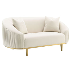  upholstered in luxurious ivory velvet