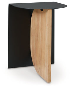 Marvel at the mixed-material beauty of this accent table. Its unique approach to the classic combination of metal and wood provides your space with visual variety, balancing contemporary styling with an almost industrial vibe. Its fuss-free design offers 
