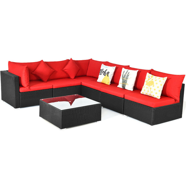Free combination of sectional sofa as per your needs<br>Solid structure with L shape aluminum feet<br>Exquisite PE wicker frame adds unique charm<br>Comfortable sofa set with thick cushions and soft pillows<br>The cover of seat cushion is removable and wa