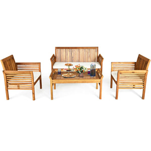 Features Acacia wood frame ensures sturdiness and durability<br>Thick and soft cushions will provide you excellent comfort<br>Curved armrest in suitable height to rest your arm<br>Cover with zipper of cushion is convenient to be taken off and washed<br>Cu