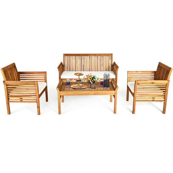 Features Acacia wood frame ensures sturdiness and durability<br>Thick and soft cushions will provide you excellent comfort<br>Curved armrest in suitable height to rest your arm<br>Cover with zipper of cushion is convenient to be taken off and washed<br>Cu