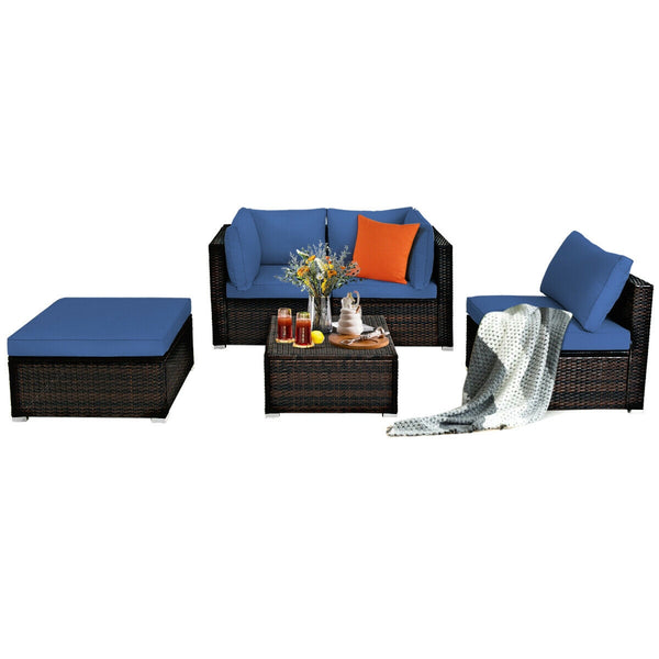 Sturdy steel structure provides strong stability and large bearing capacity<br>Durable and weather-resistant PE rattan provides a long service life<br>Lofty sponge padded seat and back cushions for more comfort and relaxation<br>Removable cushion cover wi