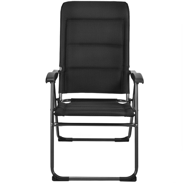 Made of steel frame and oxford fabric  this foldable sling chair can hold up to 300 lbs. Â  And the sponge design enhances its comfort for cozy sitting experience. Different from the traditional chairs  the backrest of this foldable chair can be adjusted 