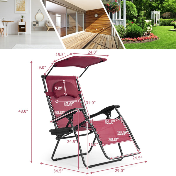 Steel tubes frame  durable and sturdy Incline and adjustable back to fit your body A removable headrest comes with to add comfort With a removable cup and magazine holder A adjustable sun shade canopy provided to protect your head from the ultraviolet ray