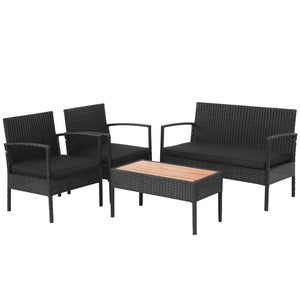 Including 2 single sofas  1 loveseat and 1 coffee table <br>Cozy cushions are filled with high-density sponge for higher comfort <br>High backrest and curved armrests help rest your back and arms <br>Large table is designed for your beverages  snacks  boo