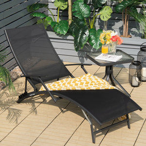 If you want to enjoy a lazy afternoon on your beautiful outdoors  these comfortable outdoor chaise lounge chairs are ready to be used! Â  The lightweight design allows you to carry these outdoor recliners to the desired places easier. What's more  the 5-p