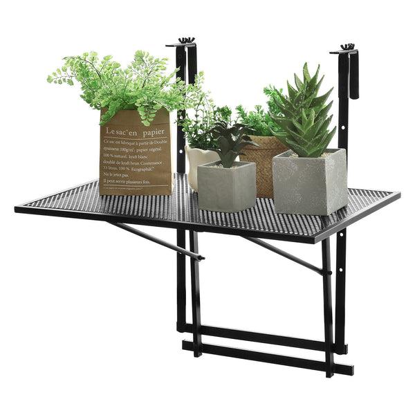 The hanging flower pot rack brings you extra usable space  as long as there is a fence for it to hang. Â  Multifunctional shelves can increase space for placing flower pots. Additionally  if you want to enjoy the sunbath on the balcony  this shelf can be 