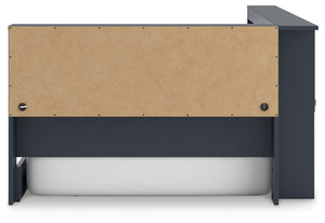 Simmenfort - Navy Blue - Twin Bookcase Storage Bed