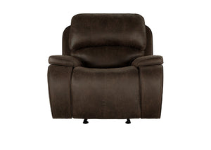  this recliner offers the rich appearance of real leather at a fraction of the cost. Tailored to perfection with pillowed arms and double