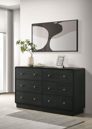  it boasts a black finish over melamine surfaces that resist damage to remain looking their best. Ball knobs complement