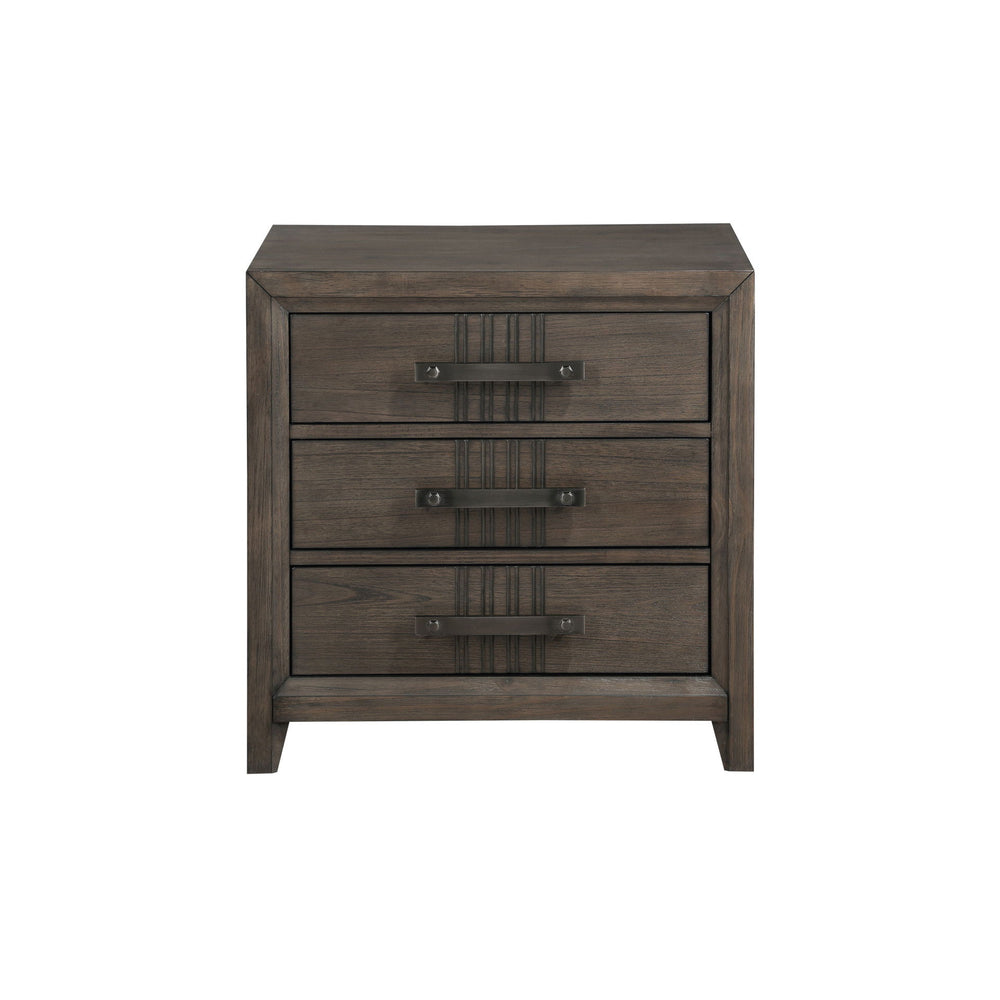 The Landon 3-Drawer Nightstand offers a perfect combination of durability, style, and functionality, making it an essential addition to any bedroom. Expertly crafted from solid Pine, high-quality engineered woods, and genuine Mindi wood veneers, this nigh