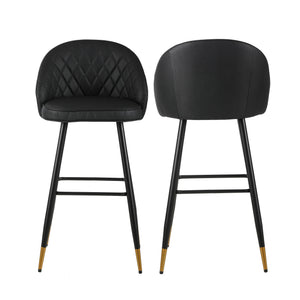 Oliver - Vegan Leather Bar Chair (Set of 2) - Black