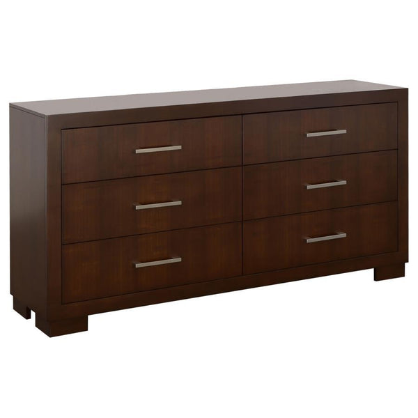Jessica - 6 Piece Queen LED Bedroom Set - Cappuccino