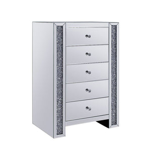 The Noralie Console Table will give any room a touch of glamour. This contemporary table is fully mirrored with a stunning mirror top and a faux diamond inlay on each leg of its sled base. Use this unique piece as the perfect accent for any room Decor. Fi