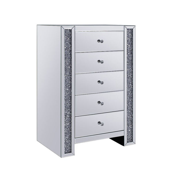The Noralie Console Table will give any room a touch of glamour. This contemporary table is fully mirrored with a stunning mirror top and a faux diamond inlay on each leg of its sled base. Use this unique piece as the perfect accent for any room Decor. Fi
