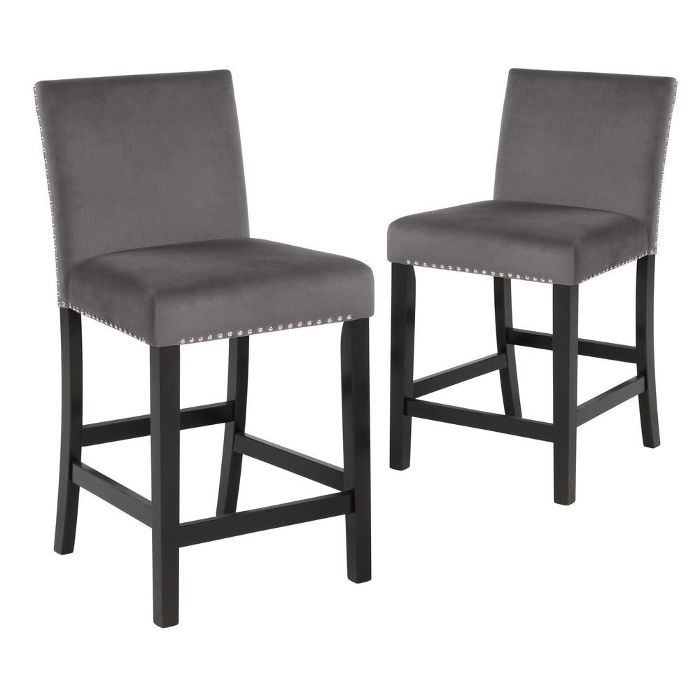 Introducing the New Classic Furniture Celeste Counter Dining Chair â€“ a set of two chairs designed to combine style, comfort, and durability seamlessly. Crafted with solid Rubberwood legs and base stretchers that double as footrests, these counter chairs