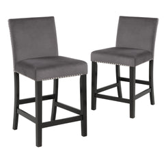 Introducing the New Classic Furniture Celeste Counter Dining Chair â€“ a set of two chairs designed to combine style, comfort, and durability seamlessly. Crafted with solid Rubberwood legs and base stretchers that double as footrests, these counter chairs