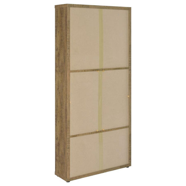 Hawthorne - 4-Shelf Glass Door Tall Cabinet With Drawers - Mango