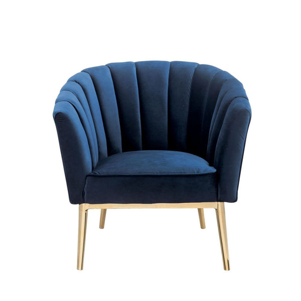 Colla - Accent Chair - Midnight Blue Velvet & Gold