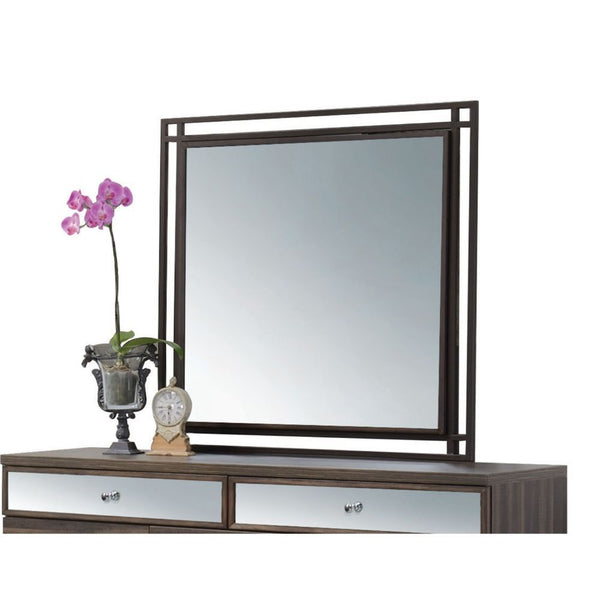 The Adrianna mirror not only gives you a place to check out your reflection, but the beveled surface and walnut finish add an elegant touch to a space. Assembly Required<br/><br/><b>Product Features</b><ul><li>Mirror Not Beveled</li><li>Case: 1Pc/1Ctn</li