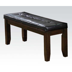 KD, Tufted Black PU: Seat Cushion, Box Seat Frame (NO STORAGE) Seat Cushion might be removable (need to remove 10pc Screws) (Photo @ Item Notes)<br/><br/><b>Product Features</b><ul><li>Case: 1Pc/1Ctn</li><li>Finish: Black PU & Espresso</li><li>Style: Tran