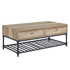 Brantley - Coffee Table With 2 Drawers - Brown, Light - 47-"