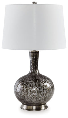 This accent lamp distinguishes itself in any setting. Its dark glass body is round and distinct, providing a mood of rustic romance.<br><br><b>Additional Dimensions</b><br><ul><li>Shade: 0-"</li><li>Cord length: 103-"</li></ul><br/><br/><b>Product Feature