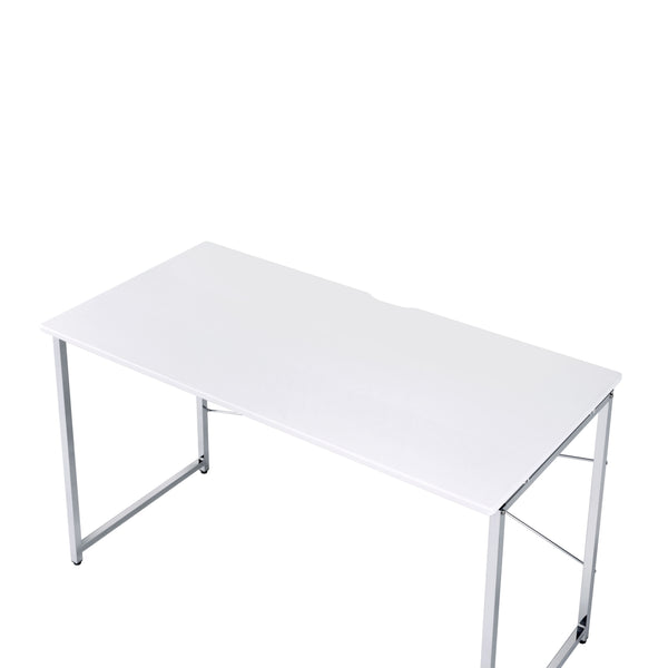 Tennos - Writing Desk - White & Chrome Finish