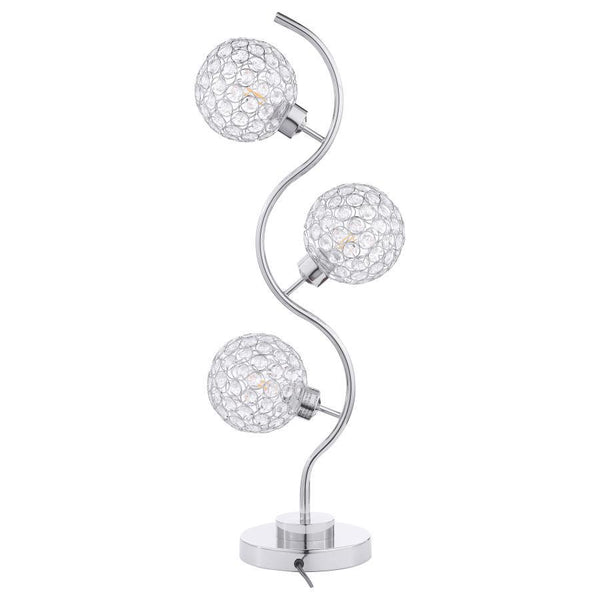 Amberley - 3-Light Curvy Metal Table Lamp Silver - Silver