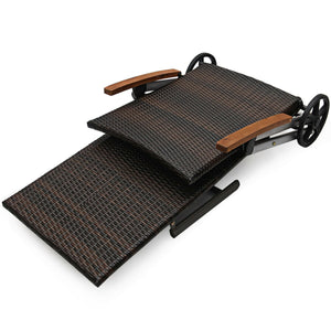 Sturdy aluminum construction holds up to 385 lbs<br>Ergonomic backrest with armrest fits your body curve to a better enjoyment<br>Soft non-woven cushion  provides a more comfortable relax<br>Environmentally friendly PE rattan  breathable and waterproof  s