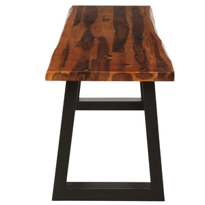 Acacia wood and metal legs  stable enough to hold up to 385 lbs<br>The real wood texture and polished surface  caters to the taste of contemporary society<br>Matches with table and rattan furniture  gives abundant and harmonious collocation<br>Thick panel