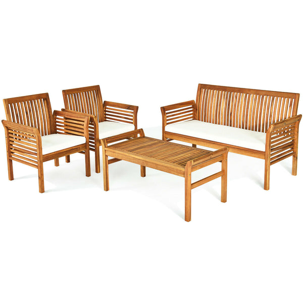 Features Acacia wood frame ensures sturdiness and durability<br>Thick and soft cushions will provide you excellent comfort<br>Curved armrest in suitable height to rest your arm<br>Cover with zipper of cushion is convenient to be taken off and washed<br>Cu