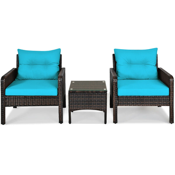 Made of high-quality PE rattan with strong toughness  it is not easy to break<br>Sturdy metal frame structure with superior load-bearing performance<br>A soft sponge filled cushions  comfortable and breathable<br>The thick tempered glass tabletop is sturd