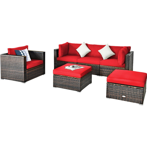 Durable rattan and sturdy steel materials are used to ensure a long lifespan <br>Thick and soft cushions for comfortable (pillows not included) <br>Removable and washable cushion cover with zipper <br>Free and flexible combination to meet your different n