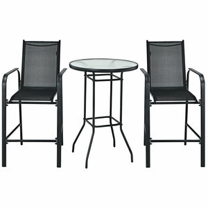 High quality tempered glass tabletop is studier and safer to use Water-wave surface adds a touch of elegance to your outdoors Breathable fabric for cool sitting experience even in the hot summer Brings ultimate comfort with comfortable armrests and footre