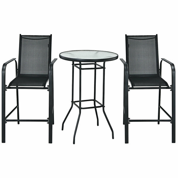High quality tempered glass tabletop is studier and safer to use Water-wave surface adds a touch of elegance to your outdoors Breathable fabric for cool sitting experience even in the hot summer Brings ultimate comfort with comfortable armrests and footre