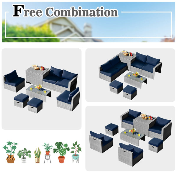 The full set comes in 4 separate packages  which might not arrive on the same day<br>8-piece seat for more creative combinations<br>Fetch different belongings with ease because of the practical coffee table<br>Sturdier and safer to use with high quality t